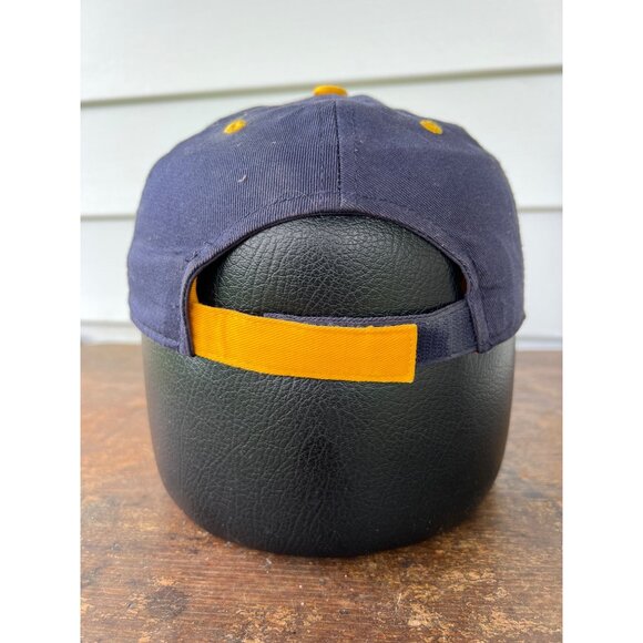 Indiana Pacers NBA Adjustable Strapback Hat Navy & Gold Embroidered Logo V3 - Picture 3 of 5